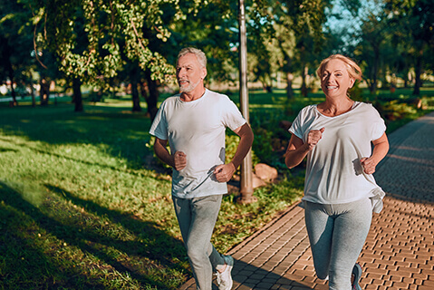 Couple jogging after IOLs